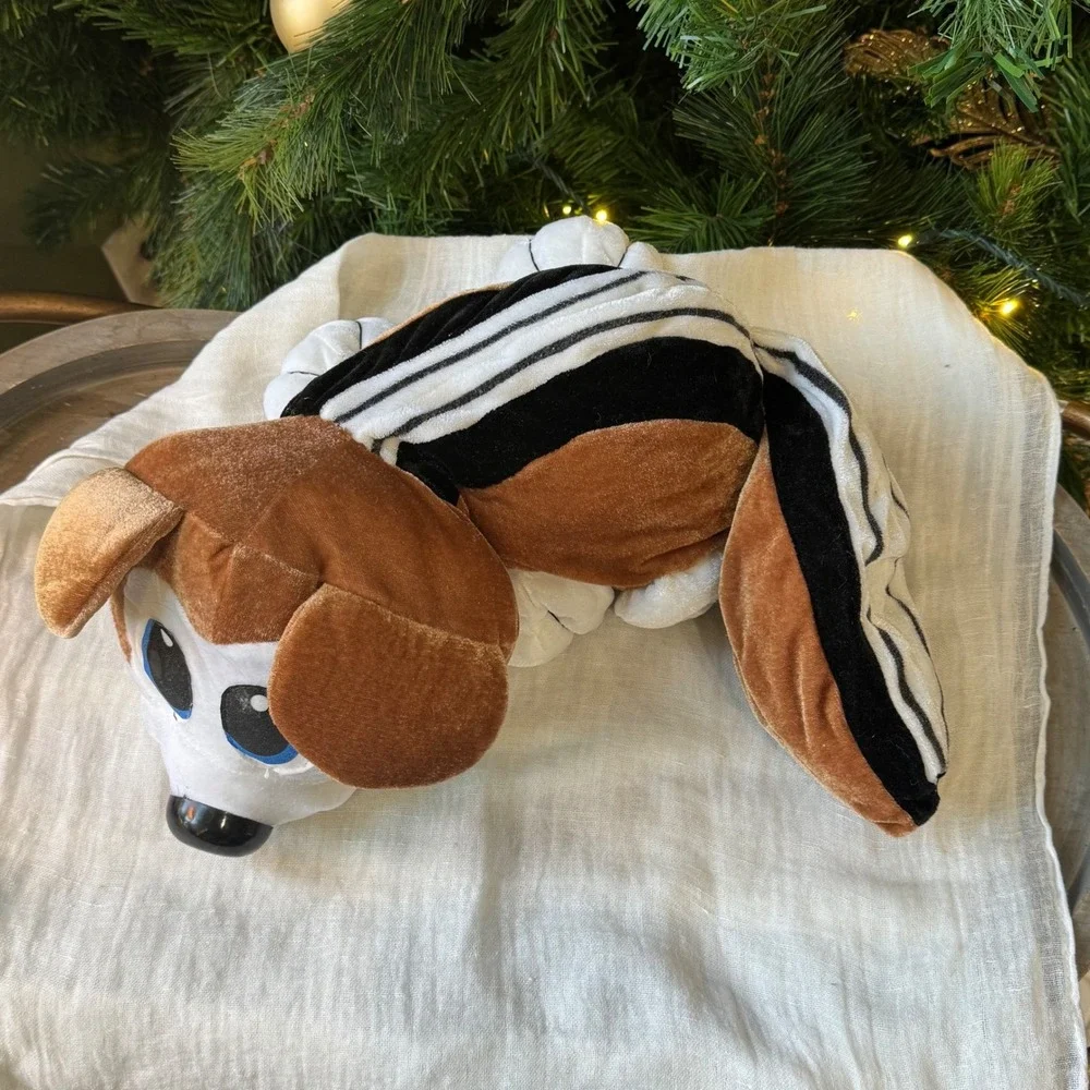 Nanco Plush Brown White Black Tan Striped Tail‎ 2004 dog Squirrel skunk badger